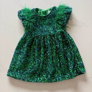 Lola + The Boys Emerald Green Sequin Dress